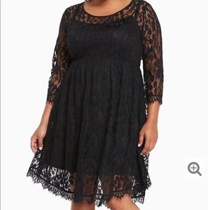Torrid Black Lace Overlay Dress